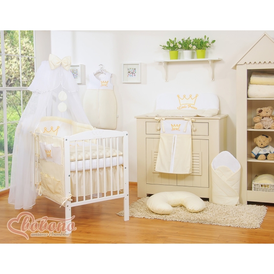 Bedding set 11pcs with mosquito-net- Little Prince/Princess cream