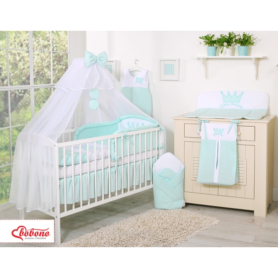 Bedding set 11pcs with Mosquito-net- Little Prince/Princess mint