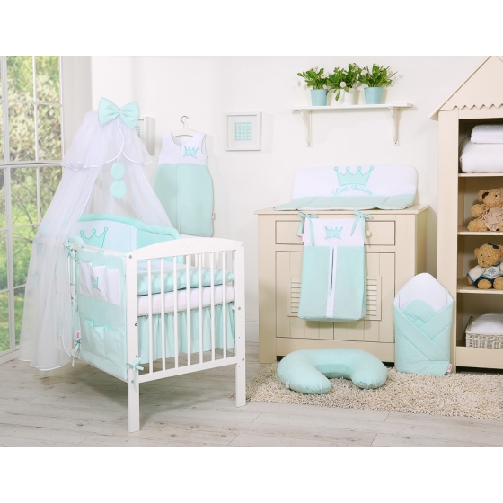 Bedding set 11pcs with Mosquito-net- Little Prince/Princess mint