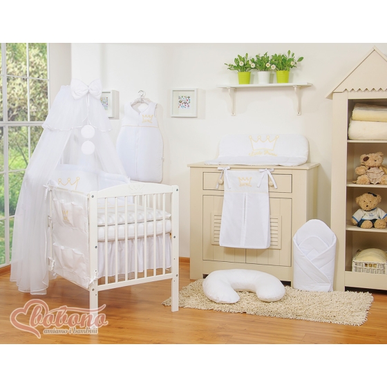 Bedding set 11pcs with mosquito-net- Little Prince/Princess white