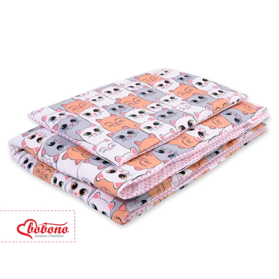 Bedding set 2pcs 100x135 Mini - gray-pink cats