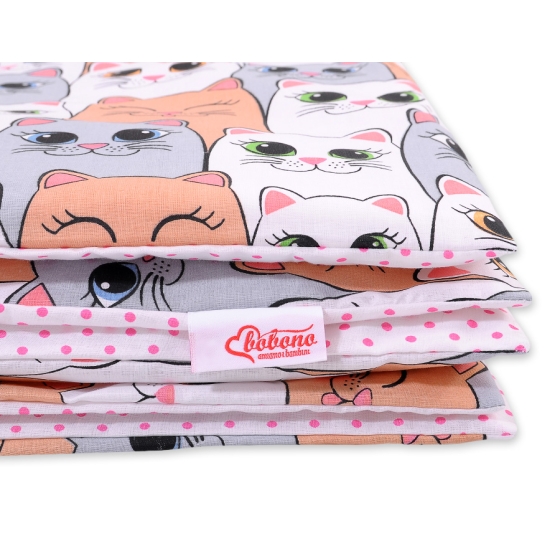 Bedding set 2pcs 100x135 Mini - gray-pink cats