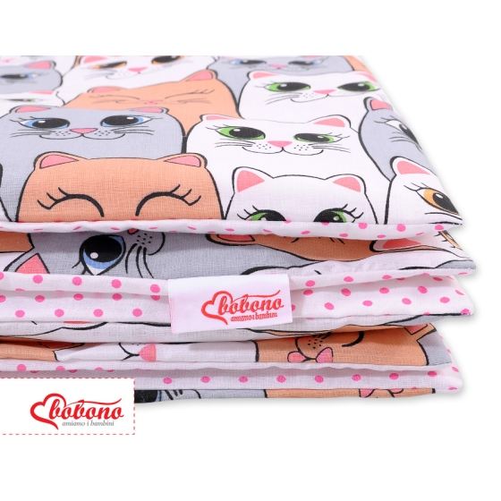 Bedding set 2pcs 100x135 Mini - gray-pink cats