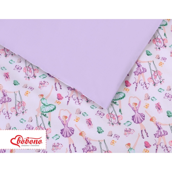 Bedding set 5-pcs bumper cases mosquito-net - ballerinas lilac