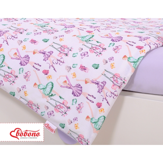 Bedding set 5-pcs bumper cases mosquito-net - ballerinas lilac