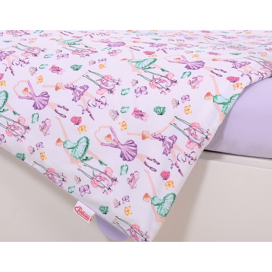 Bedding set 5-pcs bumper cases mosquito-net - ballerinas lilac