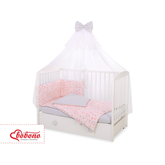 Bedding set 5-pcs bumper cases mosquito-net - ballerinas pink