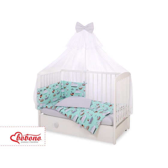 Bedding set 5-pcs bumper cases mosquito-net - mint ship
