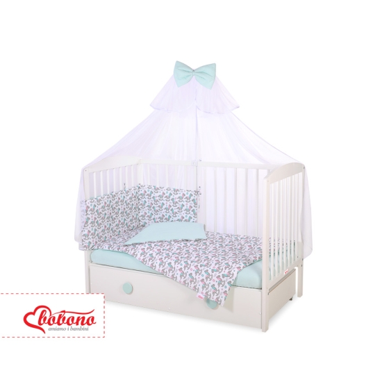 Bedding set 5-pcs bumper cases mosquito-net - rocking horses