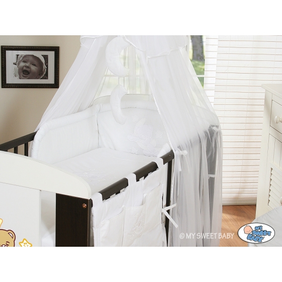 Bedding set 5-pcs bumper cases mosquito-net (S60)- Good night white