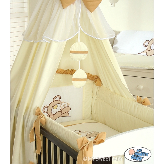 Bedding set 7-pcs with canopy (L60)- Teddy Bear Barnaba cream