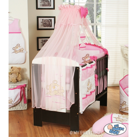Bedding set 7-pcs with Mosquito-net (S60)- Teddy Bear Barnaba brown