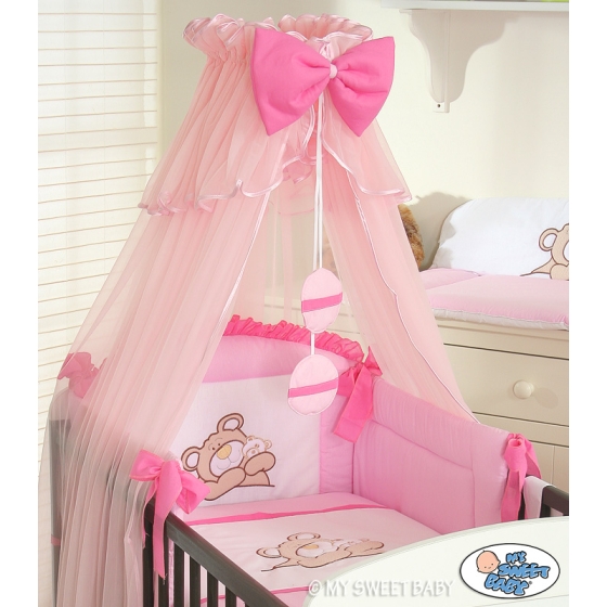 Bedding set 7-pcs with Mosquito-net (S60)- Teddy Bear Barnaba brown