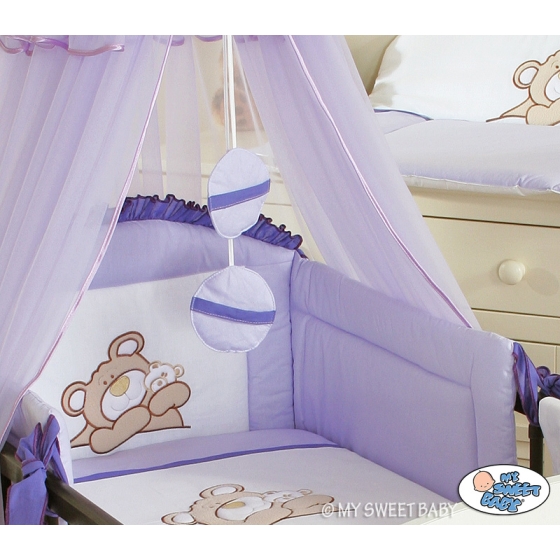 Bedding set 7-pcs with Mosquito-net (S60)- Teddy Bear Barnaba lilac