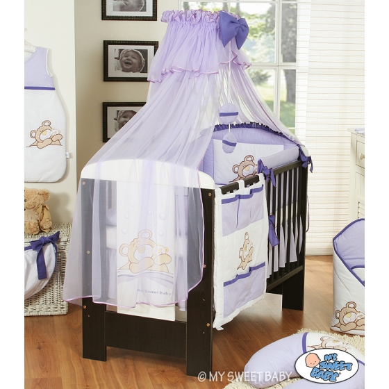 Bedding set 7-pcs with Mosquito-net (S60)- Teddy Bear Barnaba lilac