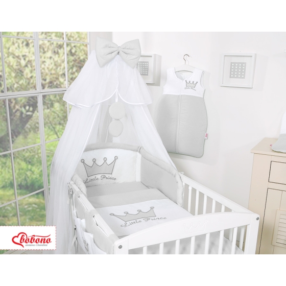 Bedding set 7pcs with mosquito-net- Little Prince/Princess gray