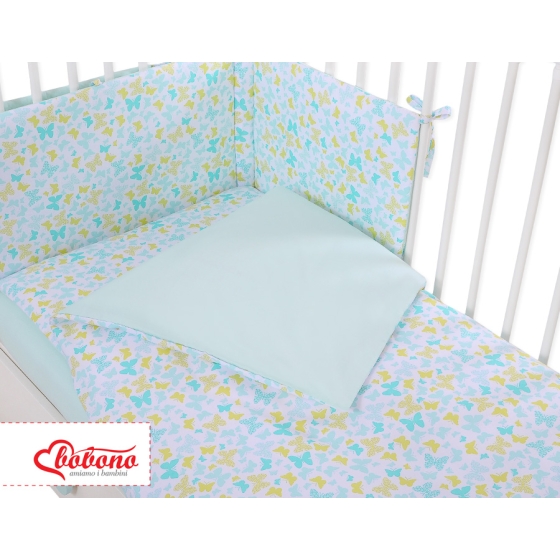 Bedding set for Baby Bed 2-pcs- blue butterflies