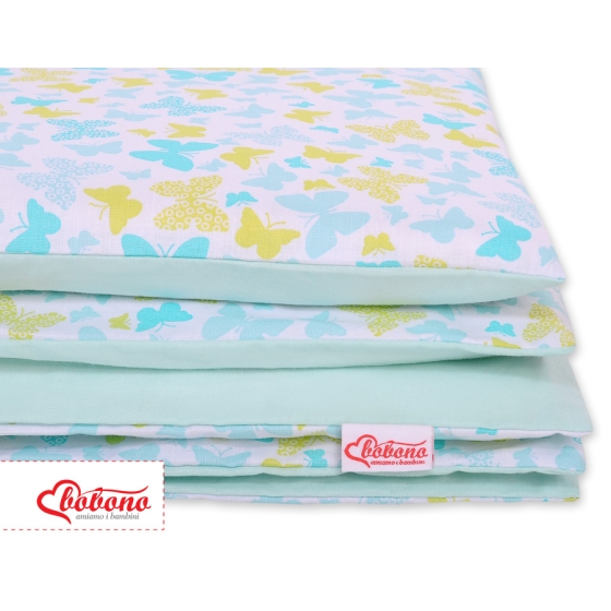 Bedding set for Baby Bed 2-pcs- blue butterflies