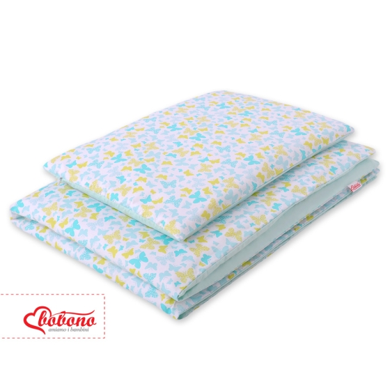 Bedding set for Baby Bed 2-pcs- blue butterflies