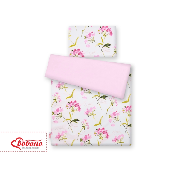 Bedding set for Baby Bed 2-pcs- flowers pink