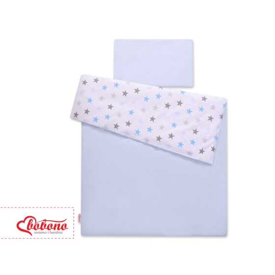 Bedding set for Baby Bed 2-pcs- gray -blue stars