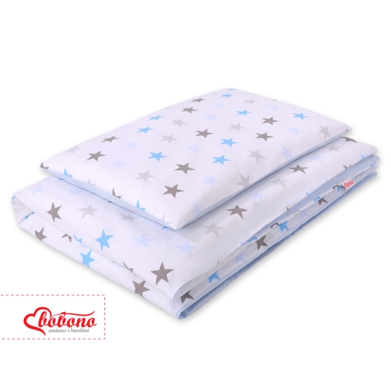 Bedding set for Baby Bed 2-pcs- gray -blue stars