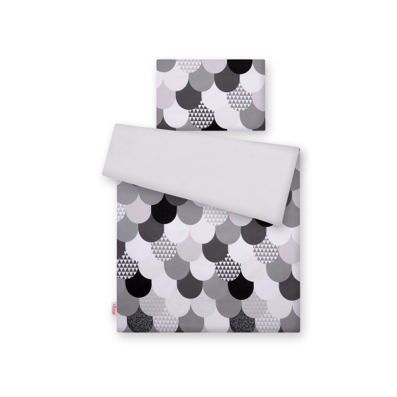 Bedding set for Baby Bed 2-pcs- gray fish scales