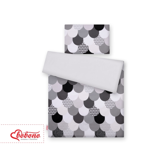 Bedding set for Baby Bed 2-pcs- gray fish scales