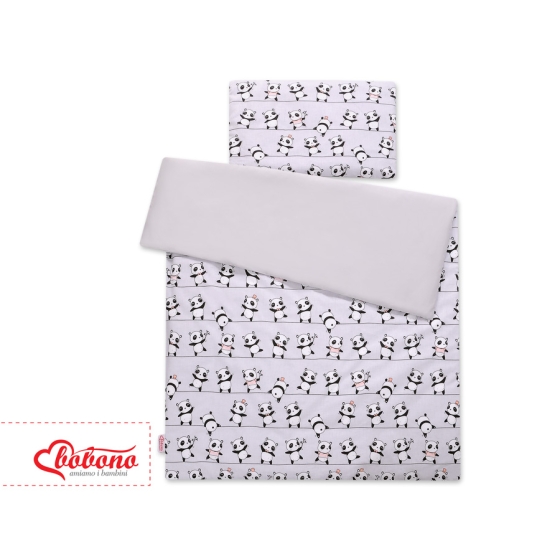 Bedding set for Baby Bed 2-pcs- gray panda