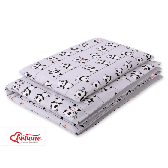 Bedding set for Baby Bed 2-pcs- gray panda
