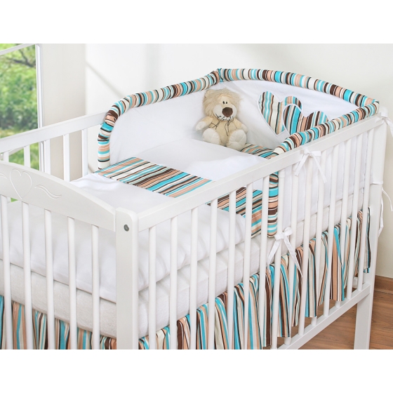 Bedding set for Baby Bed 2-pcs- Hanging Hearts brown stripes