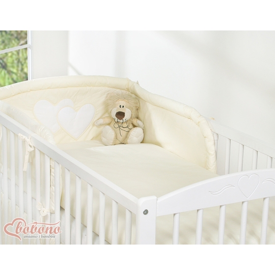 Bedding set for Baby Bed 2-pcs- Hanging Hearts cream