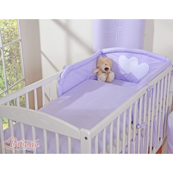 Bedding set for Baby Bed 2-pcs- Hanging Hearts lilac