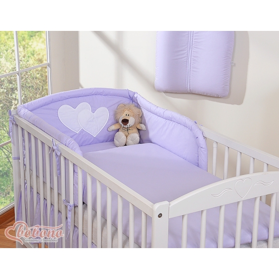 Bedding set for Baby Bed 2-pcs- Hanging Hearts lilac