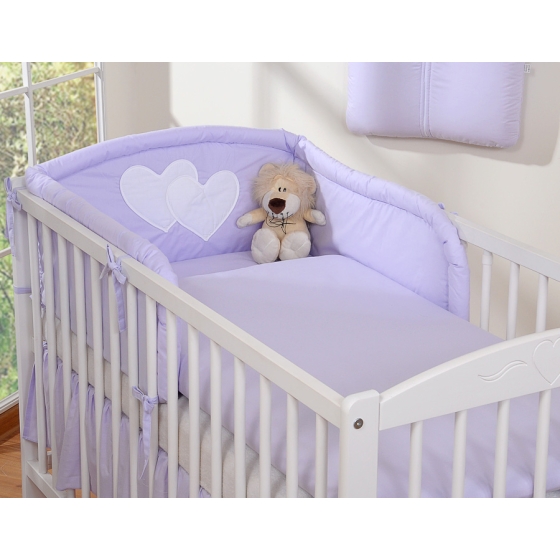 Bedding set for Baby Bed 2-pcs- Hanging Hearts lilac