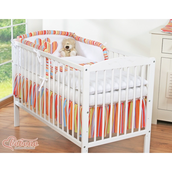 Bedding set for Baby Bed 2-pcs- Hanging Hearts orange stripes