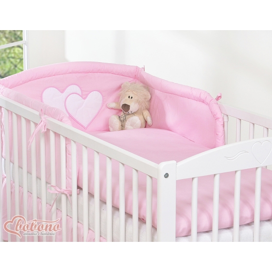 Bedding set for Baby Bed 2-pcs- Hanging Hearts pink