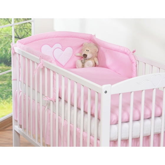 Bedding set for Baby Bed 2-pcs- Hanging Hearts pink