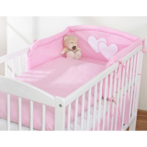 Bedding set for Baby Bed 2-pcs- Hanging Hearts pink
