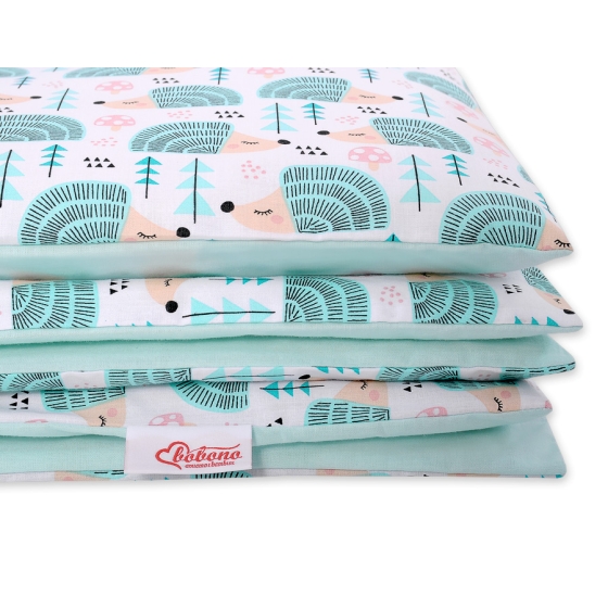 Bedding set for Baby Bed 2-pcs- hedgehogs mint