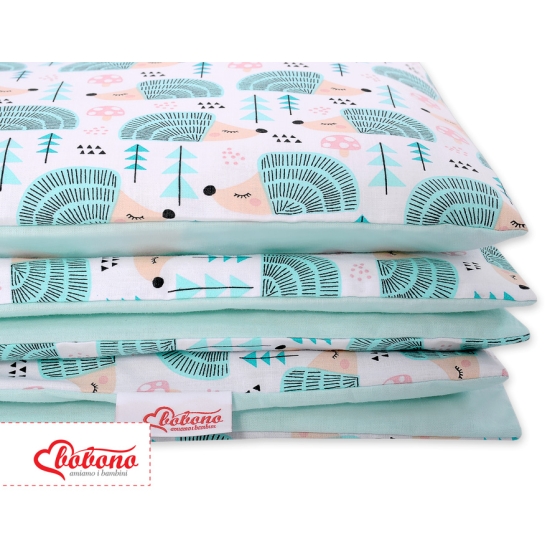 Bedding set for Baby Bed 2-pcs- hedgehogs mint