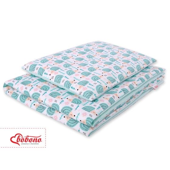 Bedding set for Baby Bed 2-pcs- hedgehogs mint