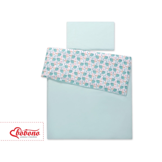 Bedding set for Baby Bed 2-pcs- hedgehogs mint