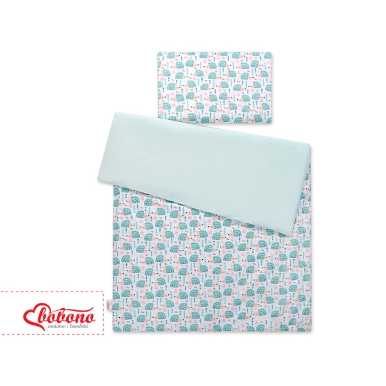 Bedding set for Baby Bed 2-pcs- hedgehogs mint