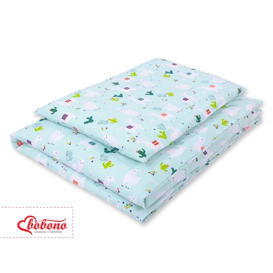 Bedding set for Baby Bed 2-pcs- lama mint