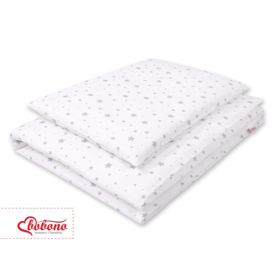 Bedding set for Baby Bed 2-pcs- mini gray stars