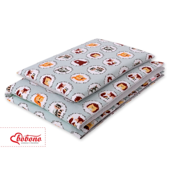 Bedding set for Baby Bed 2-pcs - mint animals