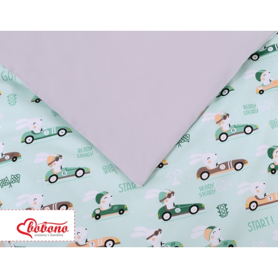 Bedding set for Baby Bed 2-pcs - mint rabbits
