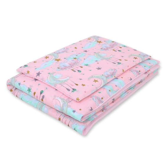 Bedding set for Baby Bed 2-pcs- moons pink