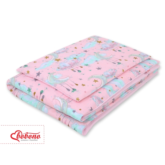 Bedding set for Baby Bed 2-pcs- moons pink